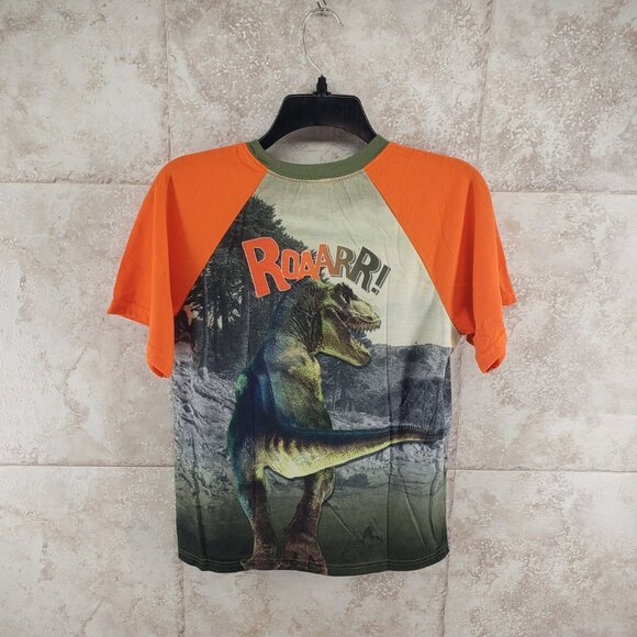 Dinosaur Faded Glory Fire Resistant PJ Pajama Shirt Short Sleeve Top Sz XL 14/16 - Picture 2 of 5